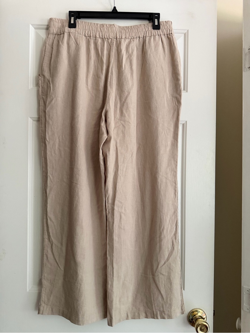 Relaxed Drawstring Linen-Blend Chinos in Beige beach everyday leisure wear - Picture 5 of 9